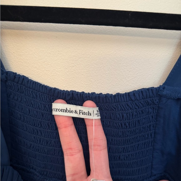 NWT Abercrombie & Fitch Blue Chiffon Babydoll Mini Dress Long Sleeve Size Medium - Picture 5 of 5